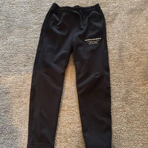 Abercrombie Boys Athletic Jogger Pants, Black, 5/6